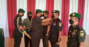Prosesi upacara serah terima jabatan (sertijab) Kolonel Inf Marsal Denny menggantikan Kolonel Czi Sriyanto sebagai Dandim 0415/Jambi (Foto: Istimewa)