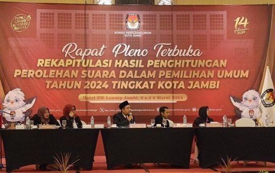 KPU Kota Jambi Mulai Rapat Pleno Rekapitulasi Hasil Penghitungan Perolehan Suara Pemilu 2024